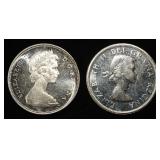 (2) 80% SILVER CANADIAN DOLLARS