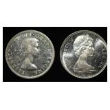 (2) 80% SILVER CANADIAN DOLLARS