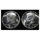 (2) 90% SILVER 1964 KENNEDY HALF DOLLARS PROOF BU