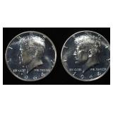 (2) 90% SILVER 1964 KENNEDY HALF DOLLARS PROOF BU
