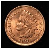 1901 INDIAN CENT GEM BU RD