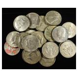 (20) 40% SILVER KENNEDY HALF DOLLARS