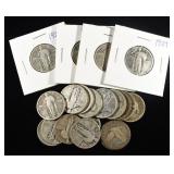 (20) 90% SILVER STANDING LIBERTY QUARTERS