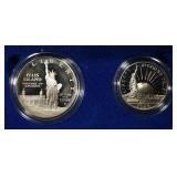 1986-S COMMEM STATUE OF LIBERTY 2 COIN SET
