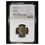 1952 JEFFERSON NICKEL NGC MS 66