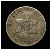1852 3-CENT SILVER FINE