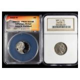 (2) GRADED NICKELS