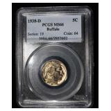 1938-D BUFFALO NICKEL PCGS MS66
