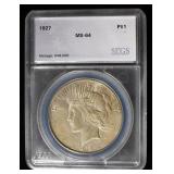 1927 PEACE DOLLAR SEGS CH/GEM BU