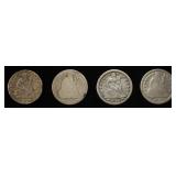 (4) LIBERTY SEATED DIMES