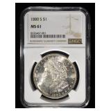1880-S MORGAN DOLLAR NGC MS61