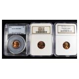 (3) GRADED LINCOLN CENTS