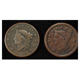 1835 & 1819 COEONET HEAD LARGE CENTS