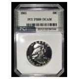 1961 FRANKLIN HALF DOLLAR PCI SUPERB GEM+ PR DCAM