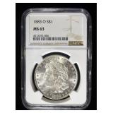 1883-O MORGAN DOLLAR NGC MS63