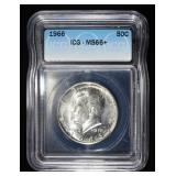 1966 KENNEDY HALF DOLLAR ICG MS66+