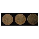 (3) 1864 2-CENT PIECE