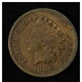 1908-S INDIAN HEAD CENT VG/FINE