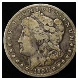 1891-CC MORGAN DOLLAR VG