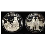(2) 1997 COOK ISLANDS $50 9O% SILVER PROOF