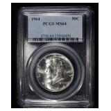 1964 KENNEDY HALF DOLLAR PCGS MS64