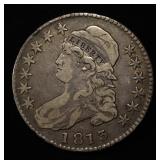 1813 50/UNI BUST HALF DOLLAR VF/XF