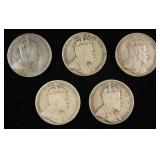 (5) 92.5% STERLING FOREIGN COINS