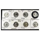 (8) 90% SILVER WASHINGTON QUARTERS