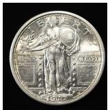 1917 T-1 STANDING LIBERTY QUARTER GEM BU FH