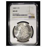 1880-S MORGAN DOLLAR NGC MS60
