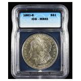 1881-S MORGAN DOLLAR ICG MS65