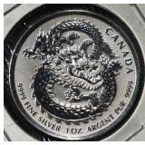 2019 LUCKY DRAGON 1 OZ .999 SILVER