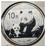 2012 CHINA PANDA 1 OZ .999 SILVER