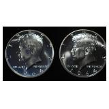 (2) 90% SILVER 1964 KENNEDY HALF DOLLARS PROOF BU