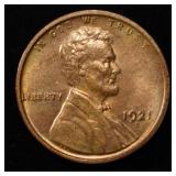 1921-S LINCOLN CENT CH/GEM BU RB
