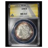 1896 MORGAN DOLLAR ANACS  MS63