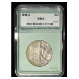 1946-D WALKING LIBERTY 50C NTC GEM BU
