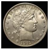 1915-S BARBER HALF DOLLAR CH BU