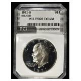 1971-S SILVER EISENHOWER DOLLAR PCI PERFECT GEM PR