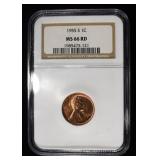 1955-S WHEAT CENT NGC MS66RD