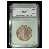 1934 WALKING LIBERTY 50C NTC SUPERB GEM BU