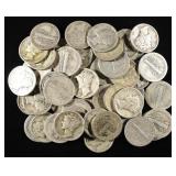(50) 90% SILVER MERCURY DIMES