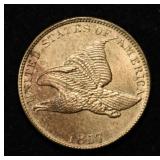 1857 FLYING EAGLE CENT CH BU