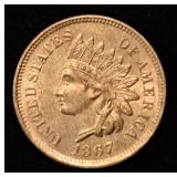 1867 INDIAN CENT GEM BU RB