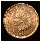 1866 INDIAN CENT GEM BU RB