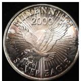 2000 MILLENNIUM 1 OZ .999 SILVER ROUND