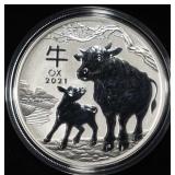 2021 LUNAR YEAR OF THE OX 1 OZ .999 SILVER ROUND