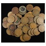 (50) INDIAN HEAD CENTS