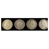 (4) 92.5% STERLING FOREIGN COINS