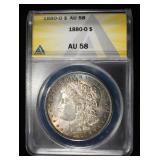 1880-O MORGAN DOLLAR ANACS AU58